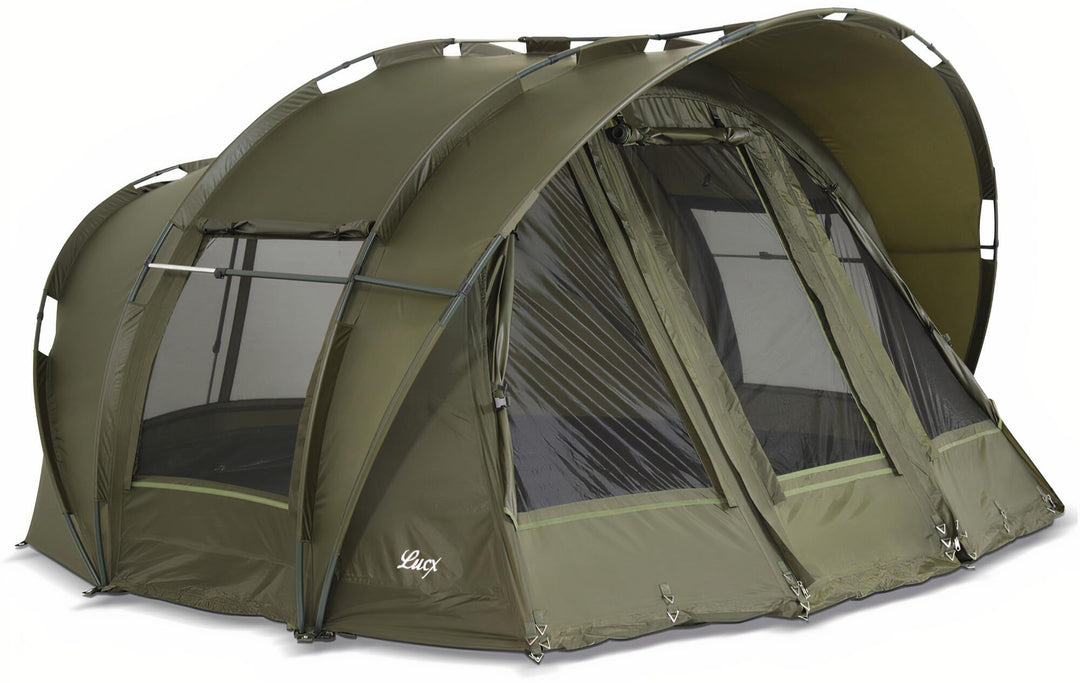 Lucx Leopard Bivvy Angelzelt Personen Karpfenzelt 2 bis 3 Mann Anglerzelt Carp Dome Fishing Tent 10.