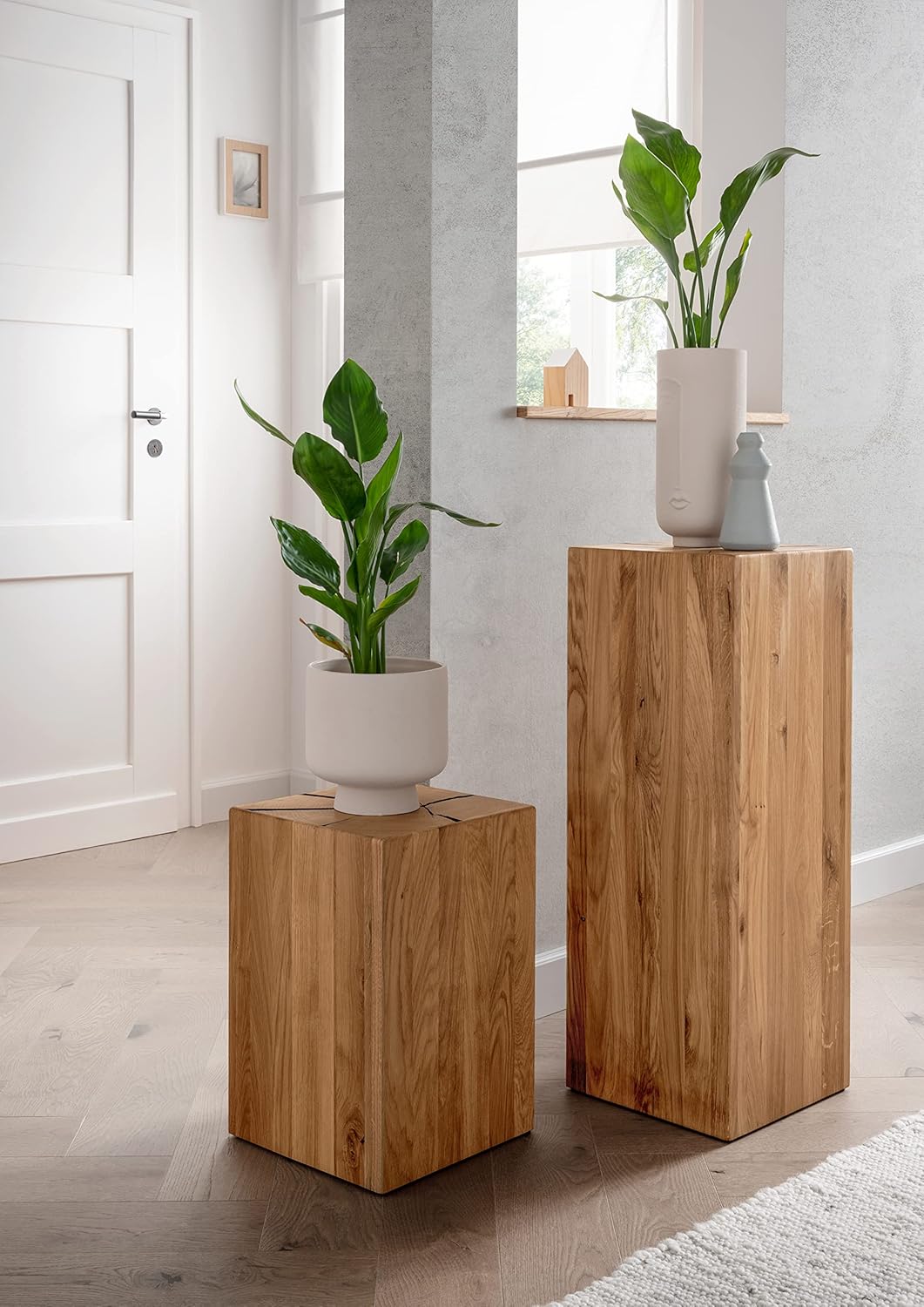 Woodroom Holzhocker Eiche massiv geölt (BxHxT 30x81x30 cm) Hocker, Stuhl Holzfarben 30x81x30 cm, Hol