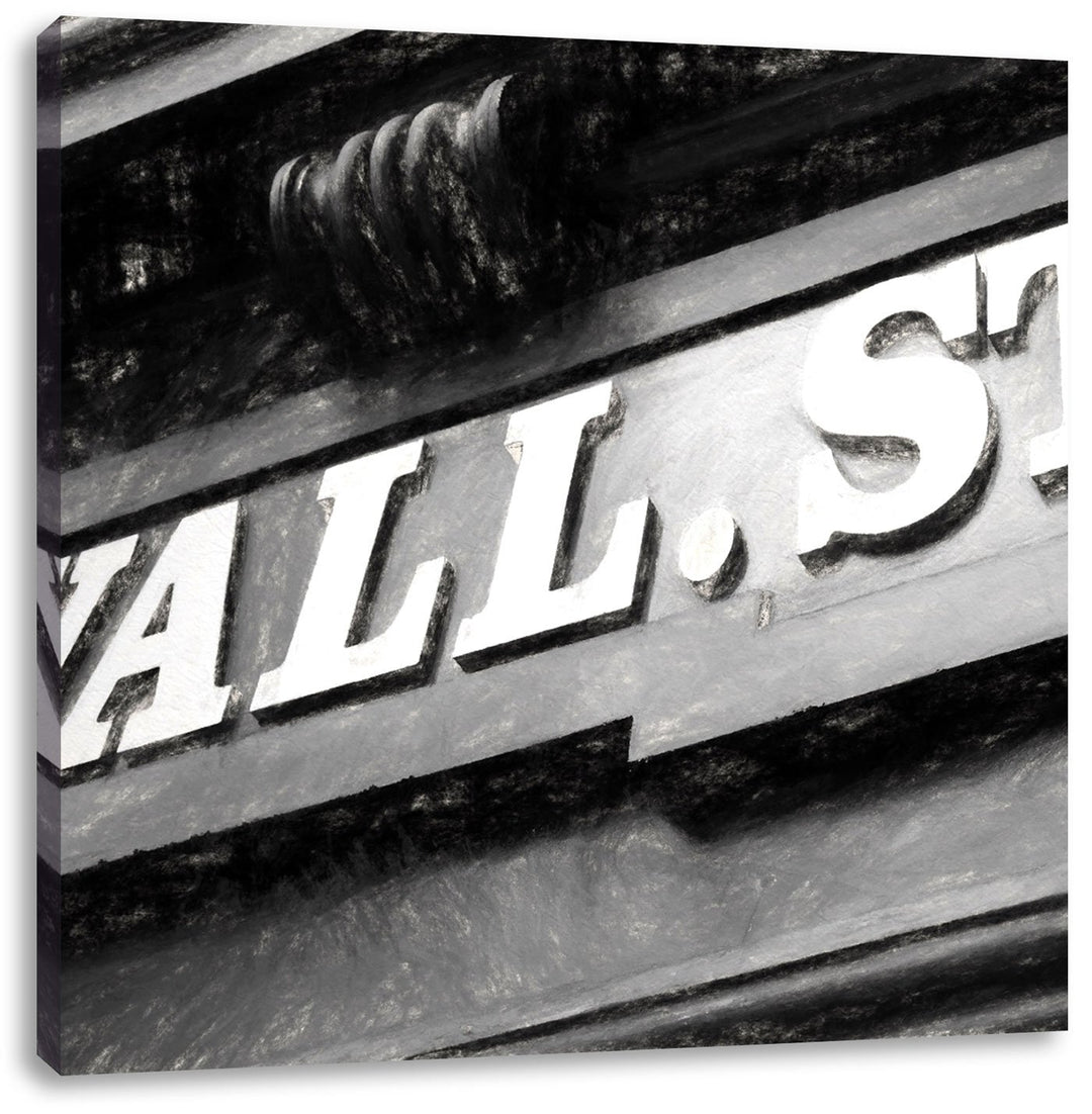 Wall Street Schild, Format: 70x70 als Leinwandbild, tolle Bilder fertig auf Holzrahmen gespannt, Kun