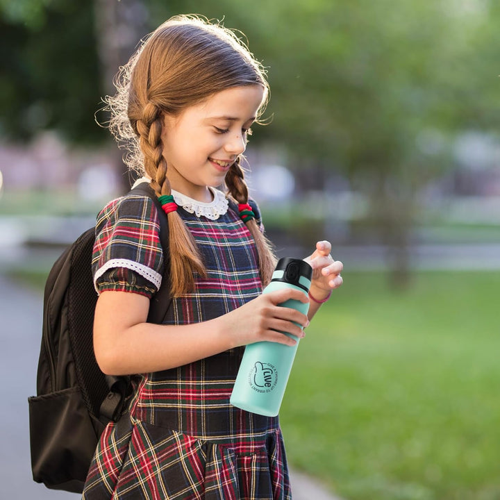 UZSPACE Thermosflasche Kinder 700ml, Isolierte Edelstahl Trinkflasche mit 1-Klick-Öffnung, 100% Ausl