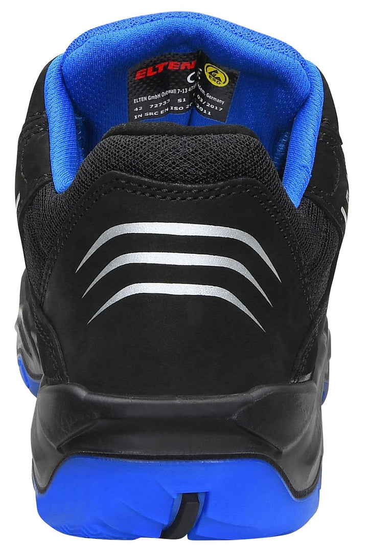 ELTEN Herren Elten Veiligheidsschoenen Esd S1, heren, sportief, licht, zwart/blauw, stalen neus Sich