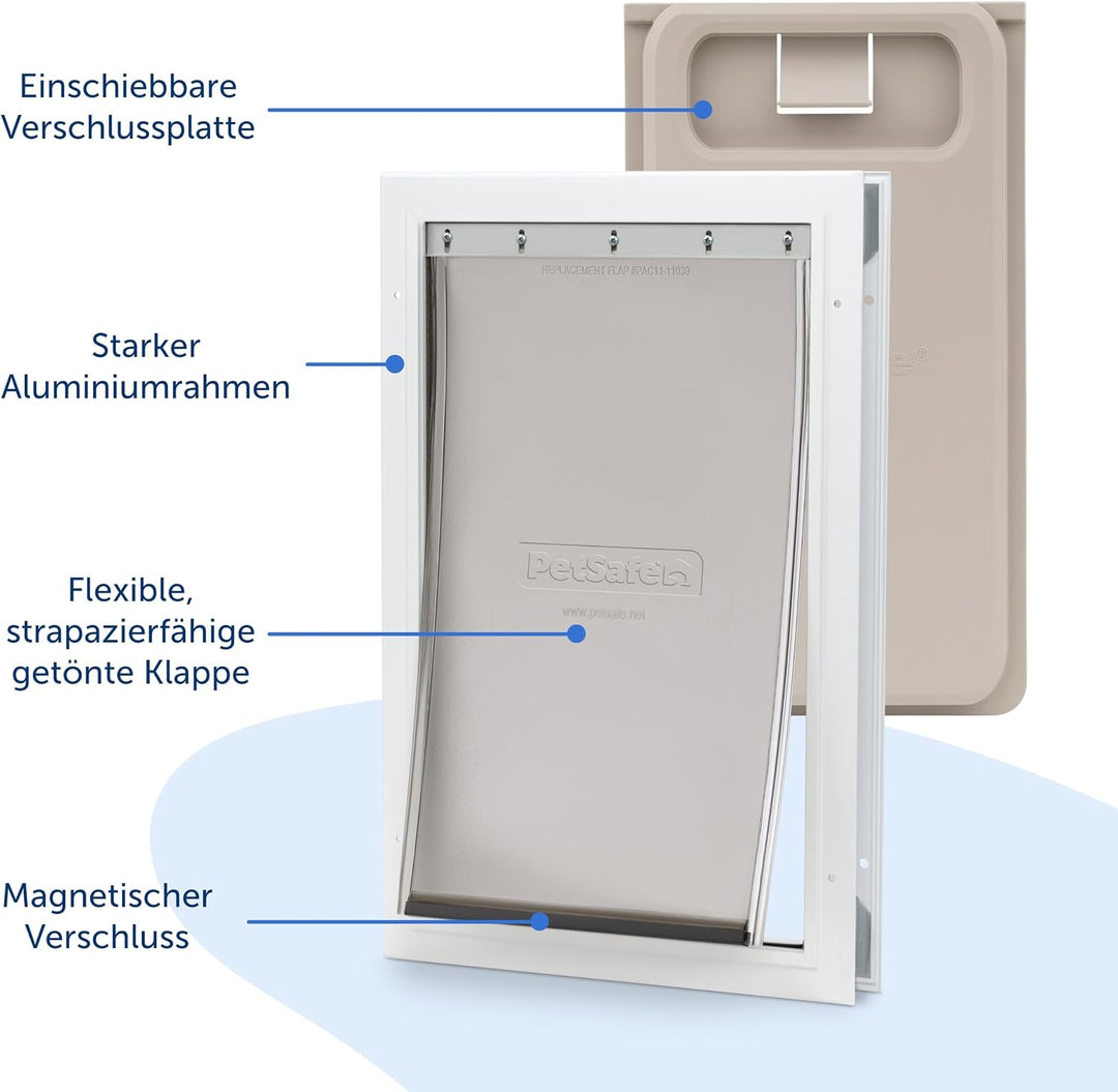 PetSafe Staywell Aluminium Hundeklappe, Langlebiger Aluminium-Rahmen, Magnetverschluss, Für Hunde bi