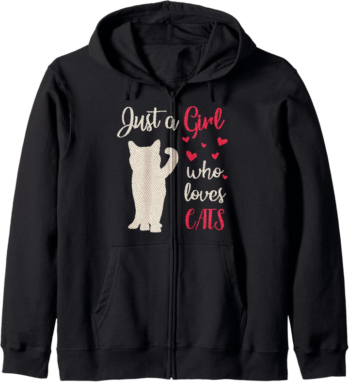 Just A Girl That Loves Cats. Katzen Geschenke für Mädchen Kapuzenjacke