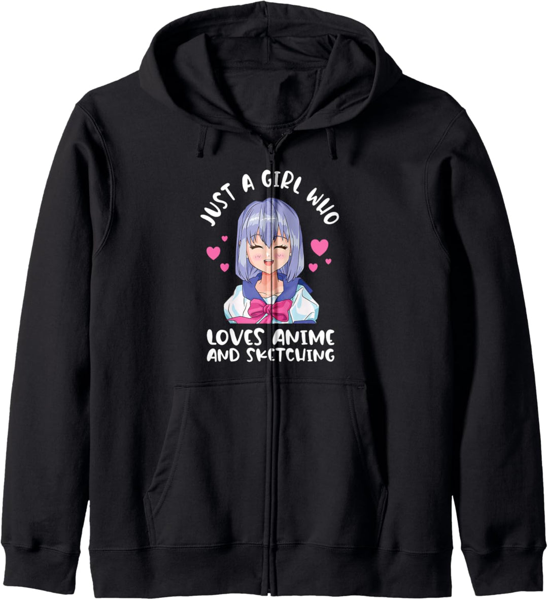 Nur ein Mädchen, das Anime und Skizzieren liebt Kapuzenjacke