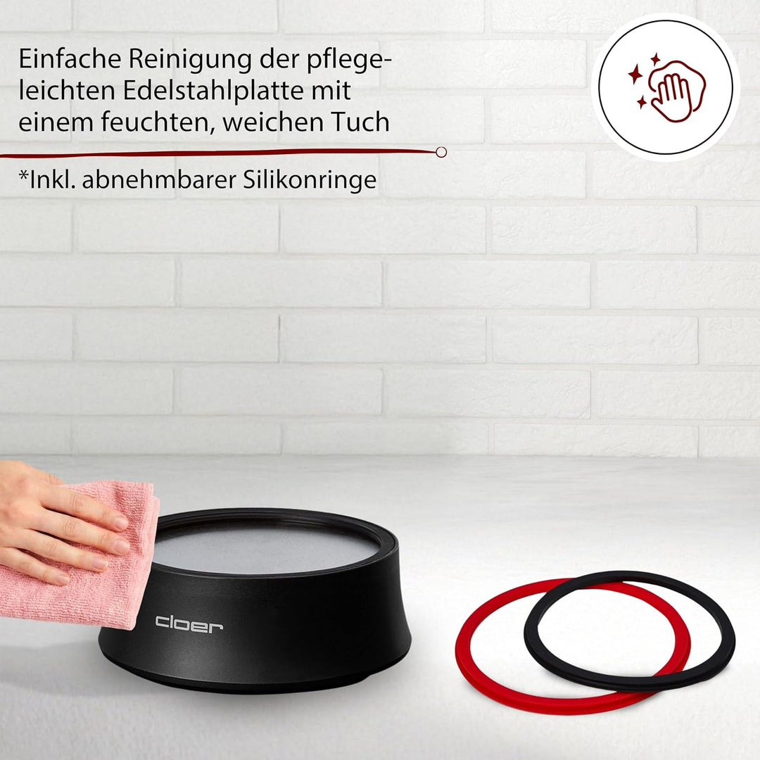 Cloer 6700 Elektrisches Stövchen, Warmhalteplatte für Tee &amp; Heissgetränke | Heizelement im Stein, Ed