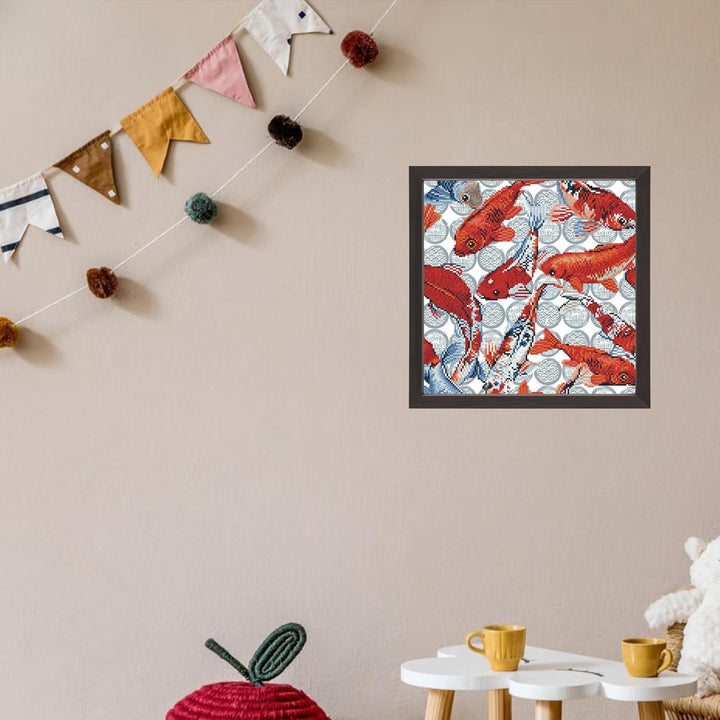 Diamond Dotz DD9-051 Koi Mosaic, ca. 41 x 41 cm gross, Diamond Painting, Malen mit Diamanten, funkel