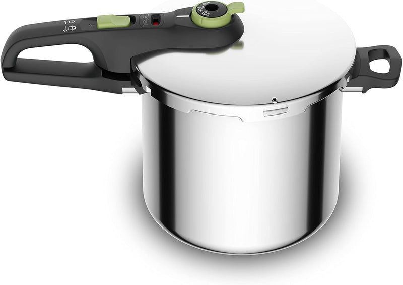 Tefal Secure Trendy 8L Schnellkochtopf mit Korb - Zwei Programme, Gemüse und Fleisch, schnellere Mah