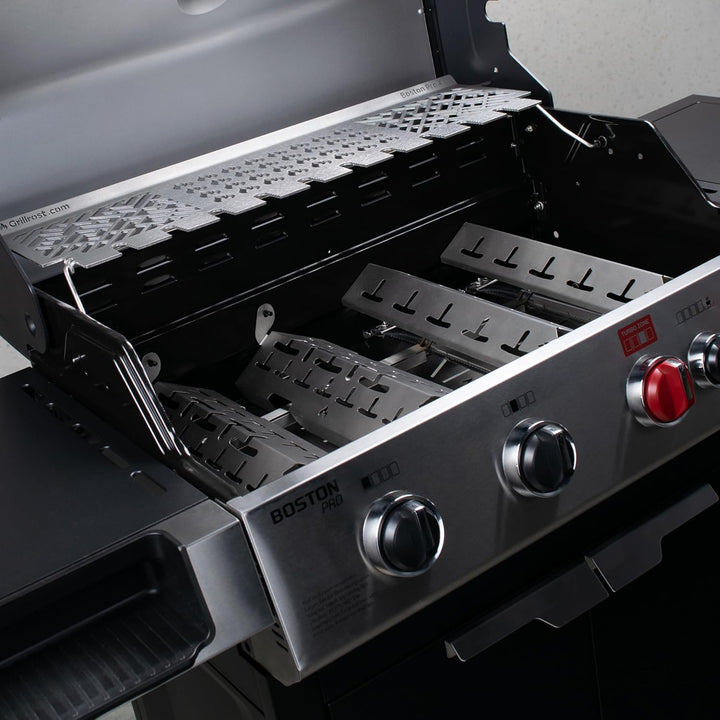Grillrost.com Das Original Edelstahl Brennerabdeckung passend für Boston - Pro 3/4/EVO (alle Modelle