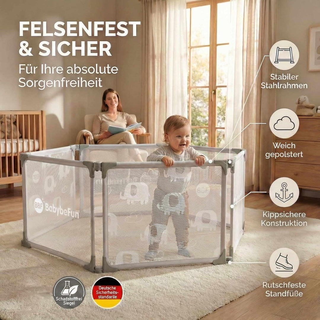 BabybeFun Laufstall Baby faltbar - Parent (2-Teilig (Erweiterung)), 2-Teilig (Erweiterung)