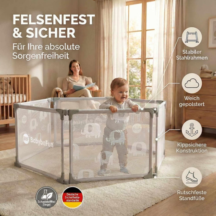 BabybeFun Laufstall Baby faltbar - Parent (2-Teilig (Erweiterung)), 2-Teilig (Erweiterung)