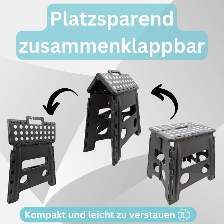 Hocker Tritthocker faltbar für Erwachsene und Kinder bis 150 kg Klapphocker aus Kunststoff rutschfes