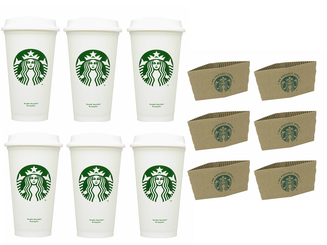 Starbucks Reise-Kaffeetasse, wiederverwendbar, recycelbar, auslaufsicher, BPA-frei, Grande, 6 Stück,