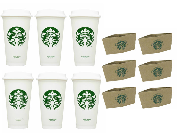 Starbucks Reise-Kaffeetasse, wiederverwendbar, recycelbar, auslaufsicher, BPA-frei, Grande, 6 Stück,