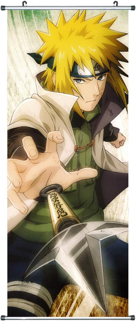 CoolChange Grosses Naruto Rollbild/Kakemono aus Stoff Poster, 100x40cm, Motiv: Minato Namikaze, Mina