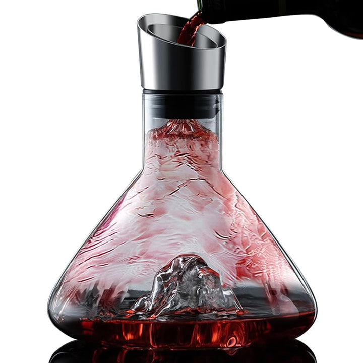 DZGUUAI Weindekanter, 1,4 l Weinbelüfter mit eingebautem Belüfter, Edelstahlfilter, mundgeblasen, bl