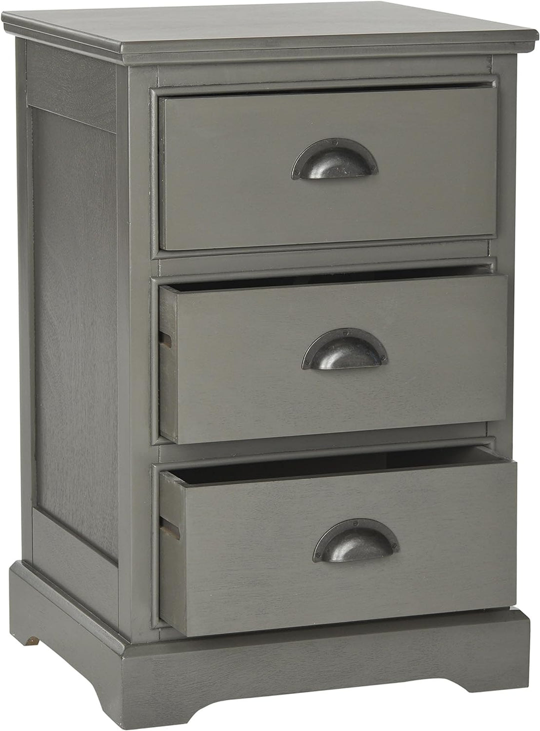 Safavieh EUH5717 Beistelltisch Mit DREI Schubladen, Holz, Grau, 45 x 34 x 67.94 cm, Grau