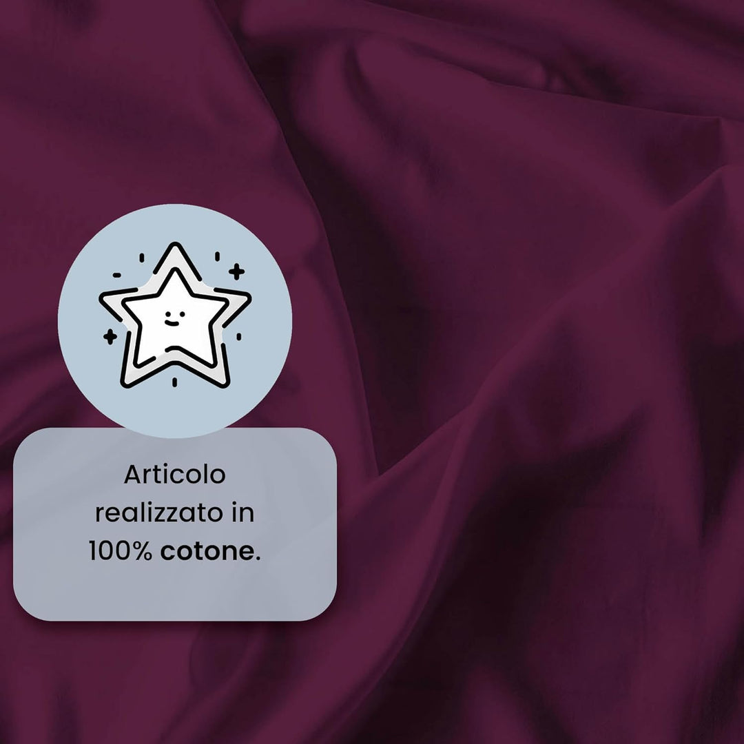 Italian Bed Linen Max Color Bettwäsche-Set, Pflaume, Doppelte, Pflaume