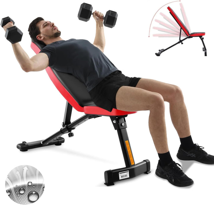 ISE Hantelbank Multifunktion Tranings Fitness Bank klappbar übungsbank verstellbar für Bauch und Bei