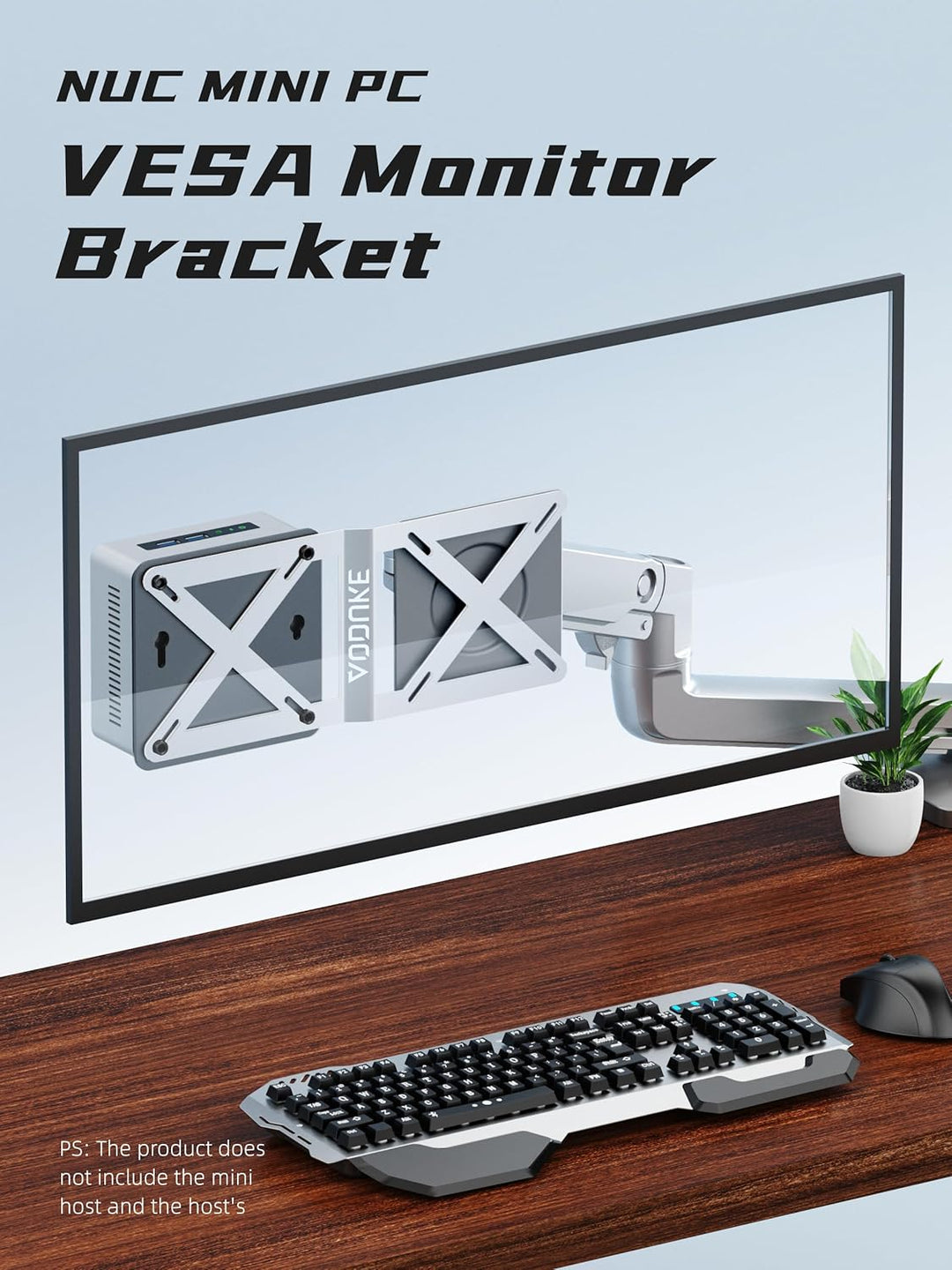 Dual VESA Panel Mini PC Expansion Board Monitor Bracket, Suitable for 75x75/100x100 mm Hole Pitch Br