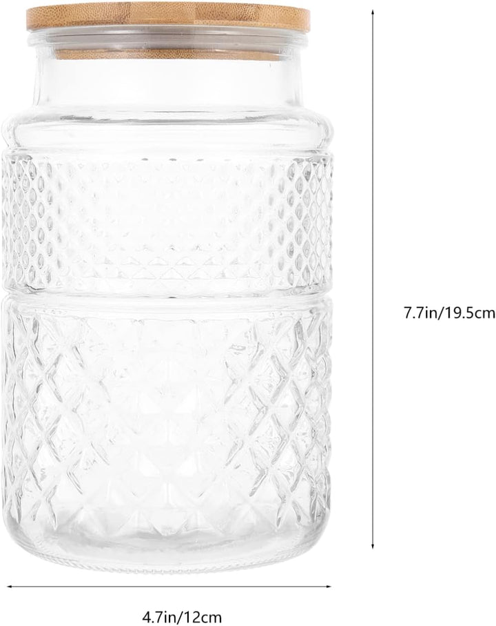 Cabilock Food Container Vorratsgl? Mit Holzdeckel Vorratsdosen Glasdose Dose Bonbonglas Honiggl? Kaf