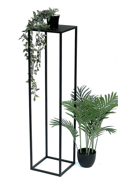 DanDiBo Blumenhocker Metall Schwarz Eckig 100 cm Blumenständer Beistelltisch 96351 Blumensäule Moder