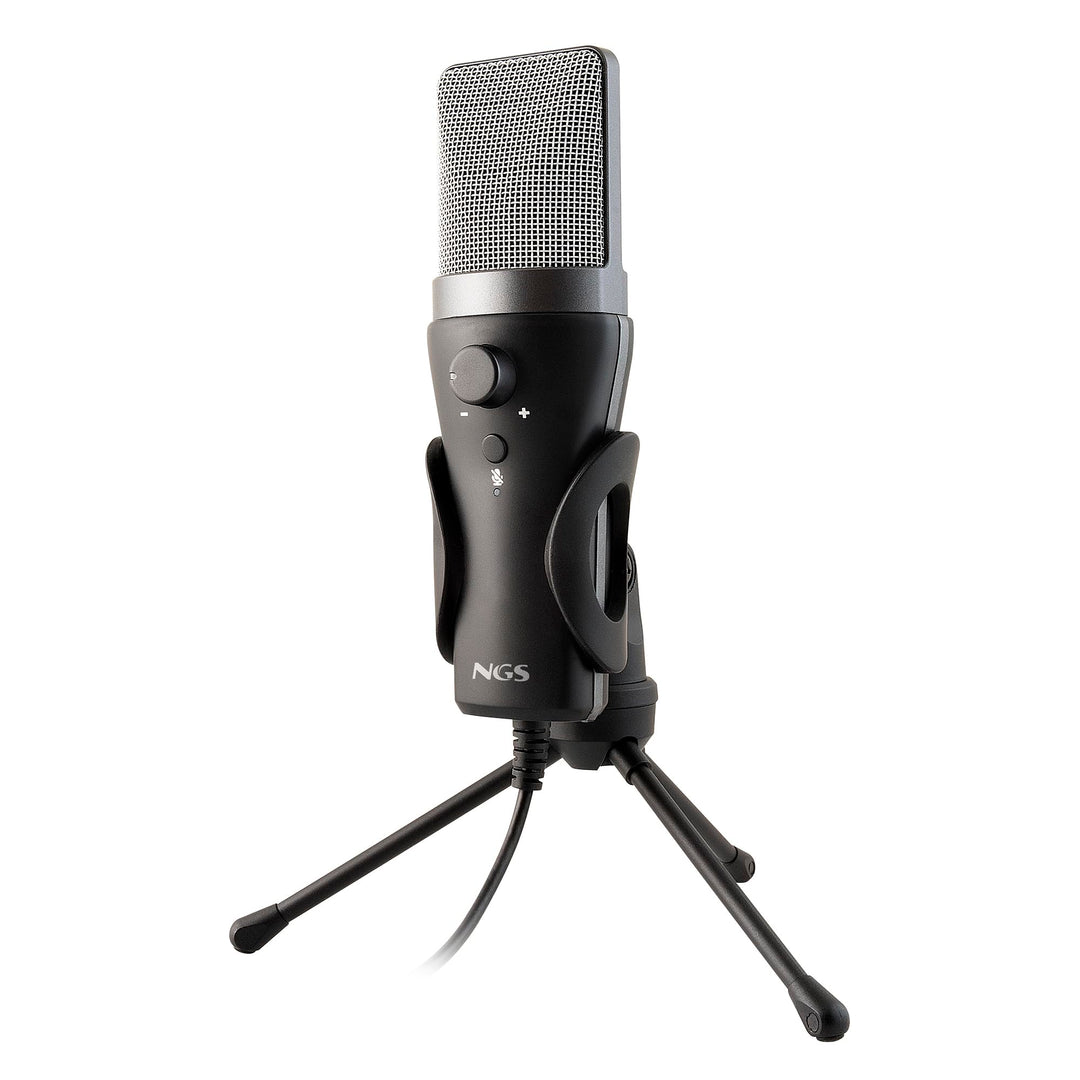 NGS MS120 USB - Mikrofon mit Nierencharakteristik für Streaming, Podcast und Gaming, latenzfreie Übe