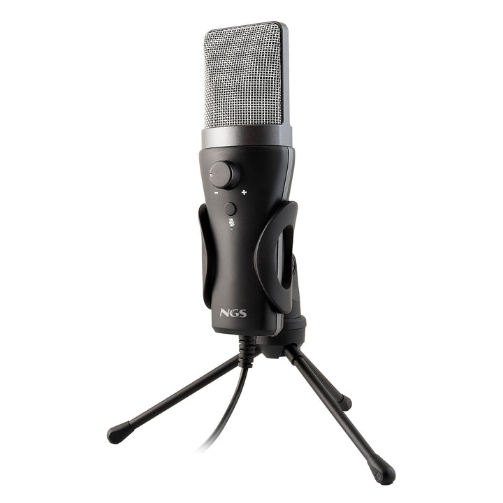 NGS MS120 USB - Mikrofon mit Nierencharakteristik für Streaming, Podcast und Gaming, latenzfreie Übe