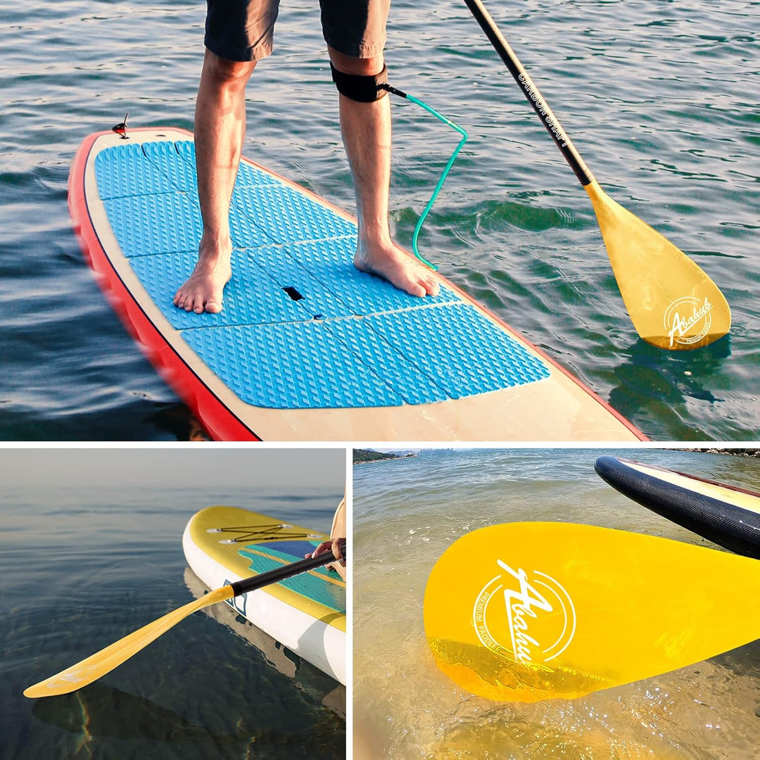 Abahub 3teilig Carbon SUP Paddel mit Paddeltasche Stand Up Teleskoppaddel 170-218cm Karbonschaft+Kun