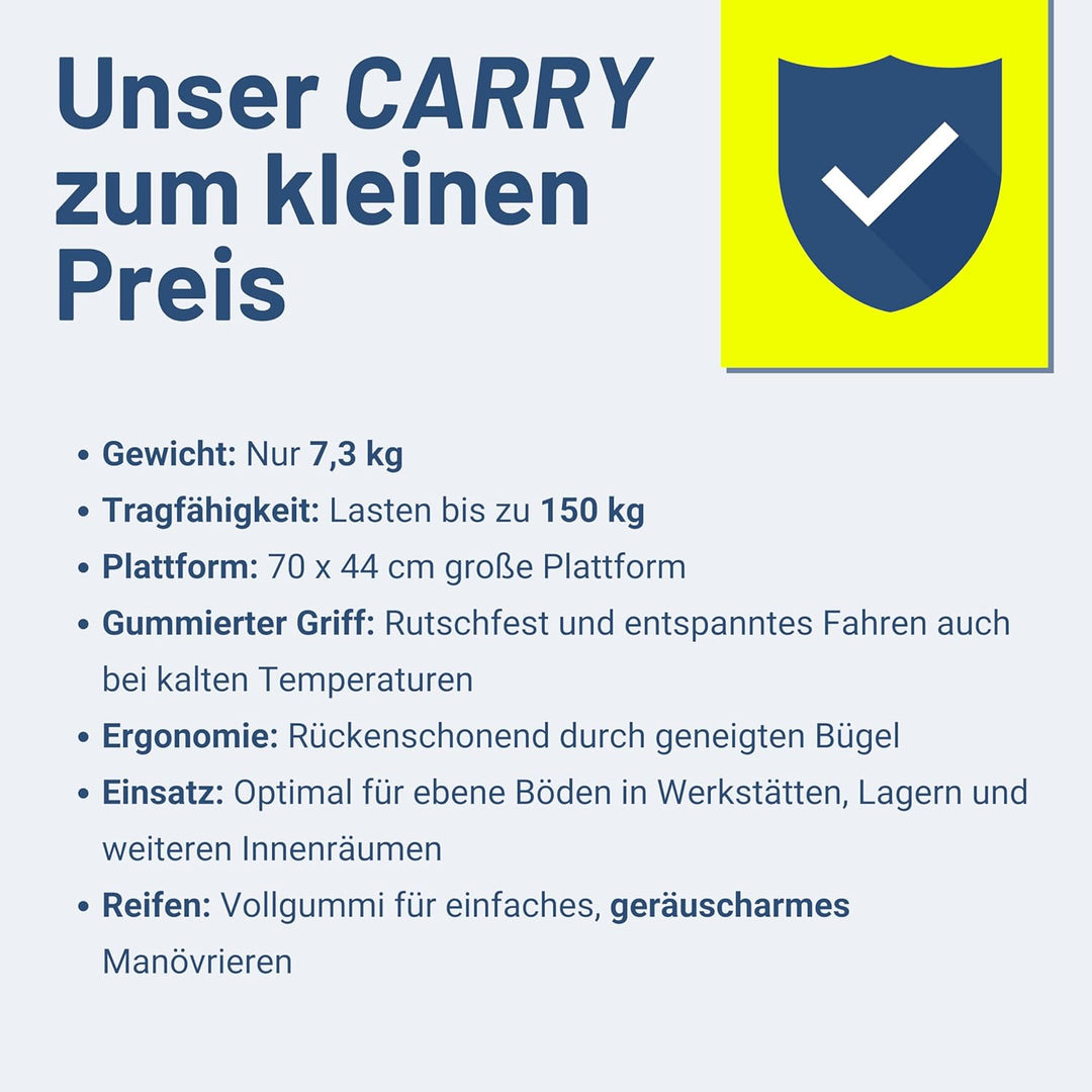 Pallit Carry Transportwagen klappbar 150kg Rollwagen mit Anti-Rutsch-Beschichtung Lenkbarer Plattfor