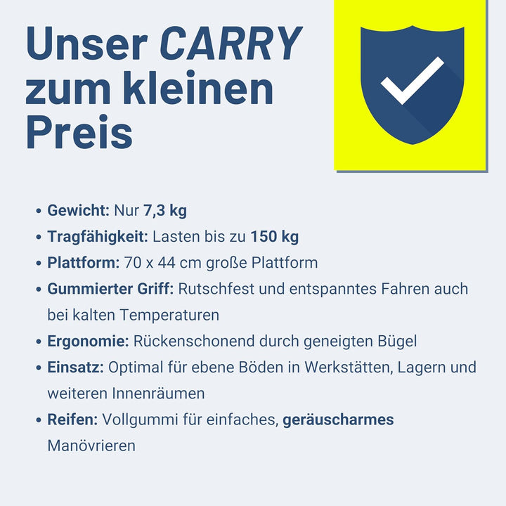 Pallit Carry Transportwagen klappbar 150kg Rollwagen mit Anti-Rutsch-Beschichtung Lenkbarer Plattfor