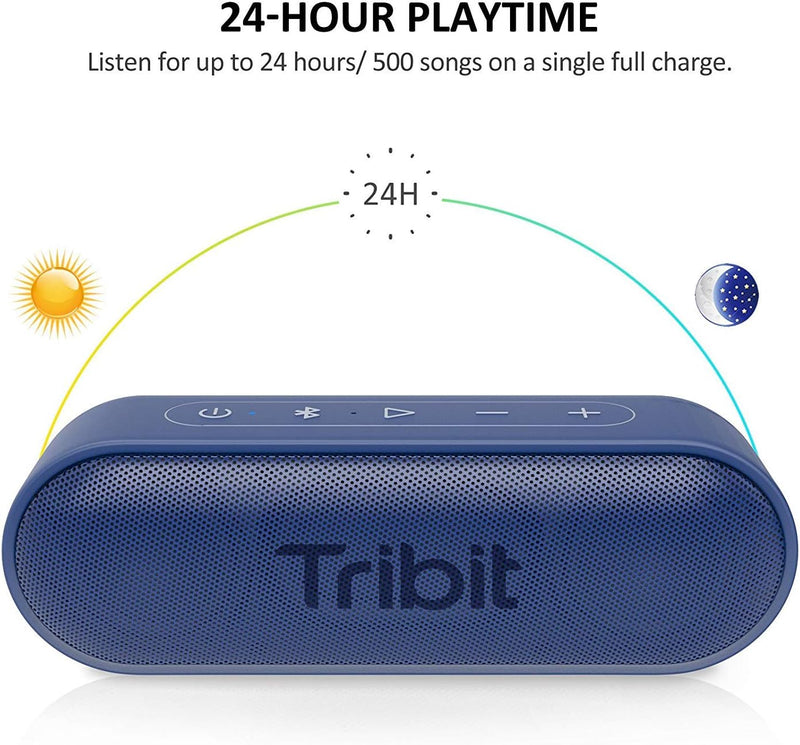 Tribit Bluetooth-Lautsprecher, XSound Go-Lautsprecher mit 16W lautem Klang und tieferem Bass, 24 Stu