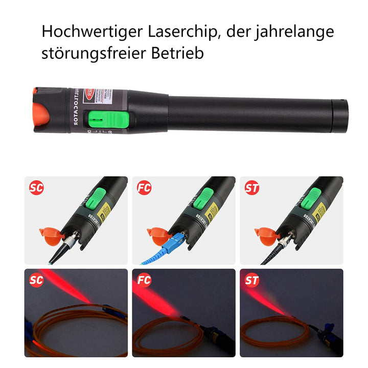 Faser-Visueller Fehlerortungsstift 30KM, VFL Faser-Optikkabel-Prüfgerät, Lichtleitstift-Tester-Adapt
