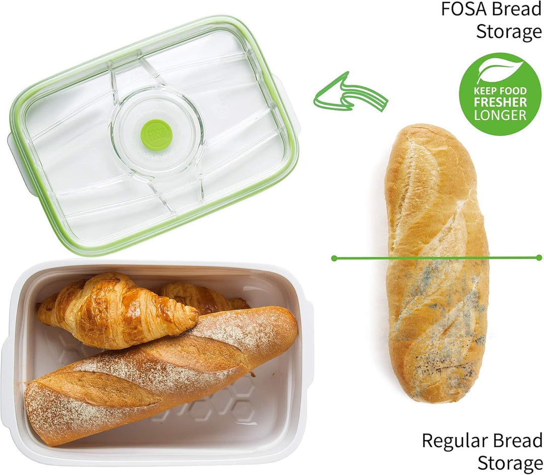 FOSA MUNICH BROT- & MARINIERBOX - FB20002 - Smarte Vakuum-Lebensmittelaufbewahrung - Eckiger Aufbewa
