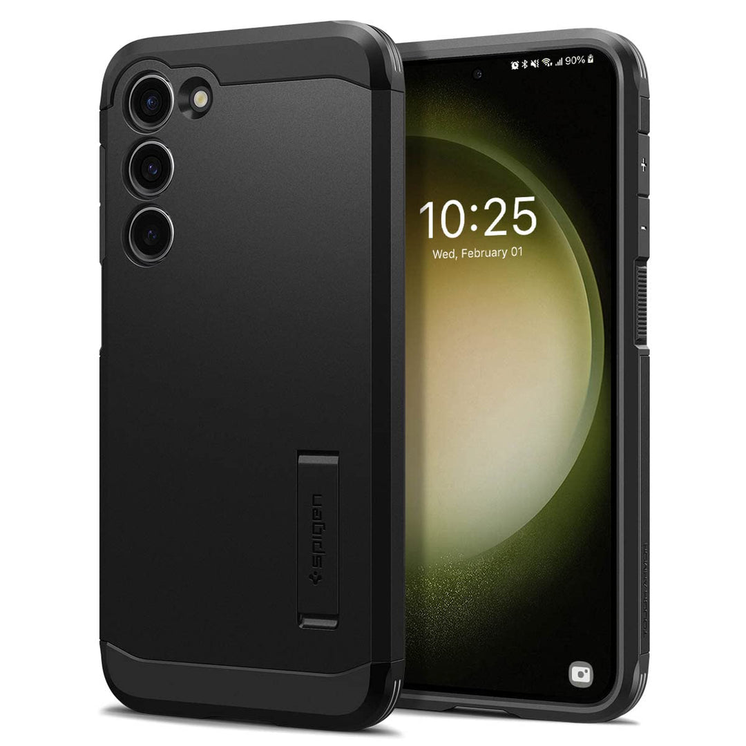 Spigen Tough Armor Hülle Kompatibel mit Samsung Galaxy S23 5G -Black S23 Schwarz, S23 Schwarz