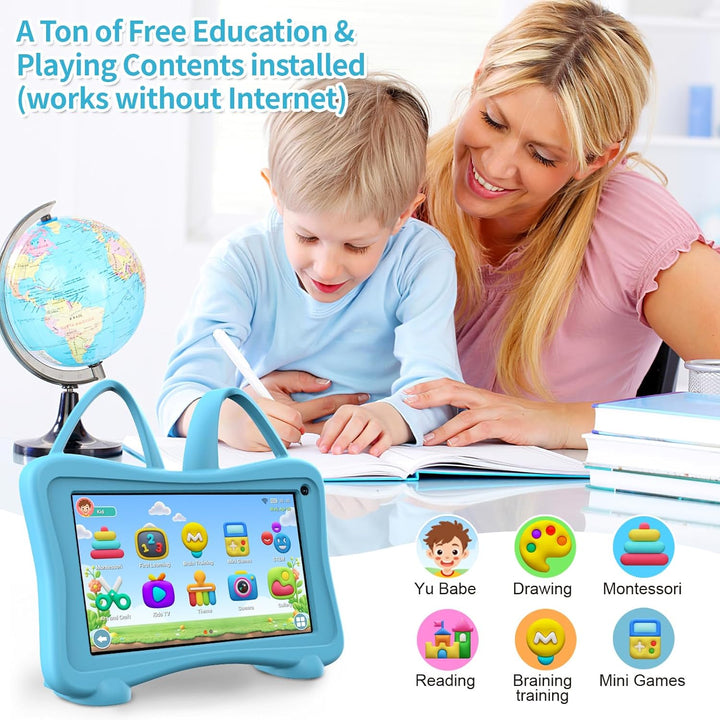 Kids Tablet 7 Kleinkind Kinder Lerntablett mit WLAN, YouTube, Elternkontrolle, langlebige Hülle Bild