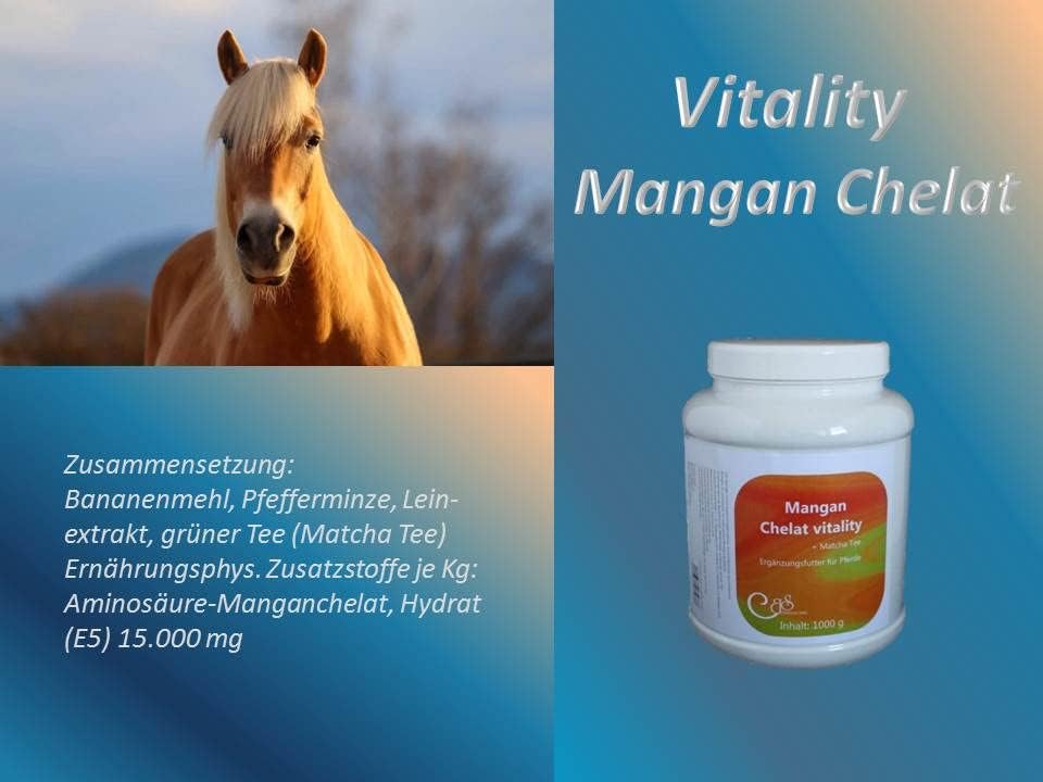 Mangan Chelat Vitality 1000 g | bei erhöhtem Manganbedarf | Kräuter Pferde | Ergänzungsfutter Pferde