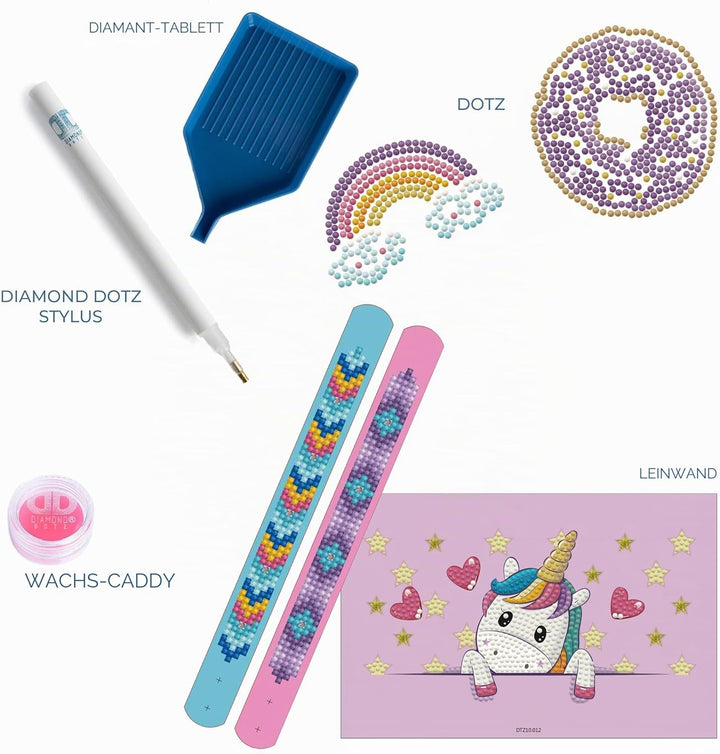 DIAMOND DOTZ DOTZIES 2593233 Original 5D Diamond Painting Set, Einhornbaby, DIY Kreativ-Mal-Kit für