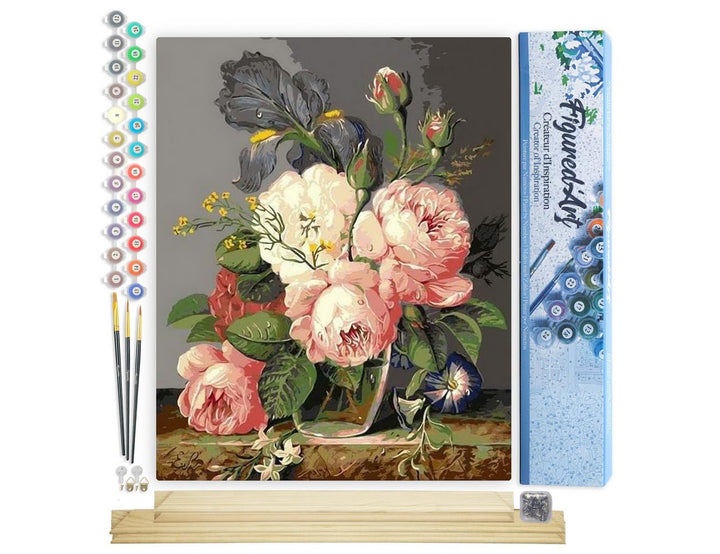 Figured'Art Malen Nach Zahlen Erwachsene Mit Rahmen Wildblumenstrauss - Paint by Numbers Basteln DIY