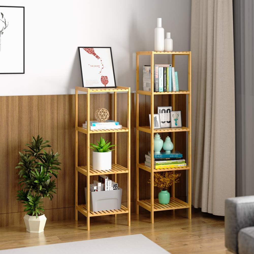 Casaria® Badezimmer Regal Bambus 4 Ablagen Belastbarkeit 40kg 110x33cm Bad Küche Kinderzimmer Wohnzi