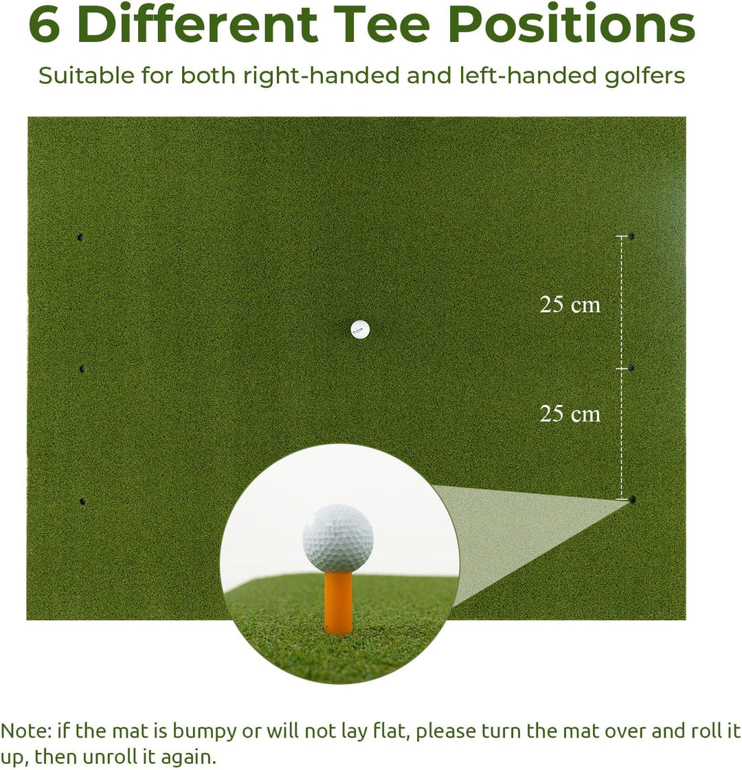 LIFEZEAL Golf Übungsmatte, Abschlagmatte Golf mit 6 Abschlagpositionen, Outdoor Sports Golf Training