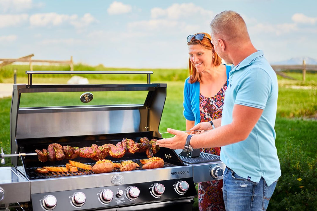 RÖSLE Premium-Drehspiess, Hochwertiger Grillspiess für RÖSLE BBQ-Stationen für VIDERO G4/G6 und MAGN