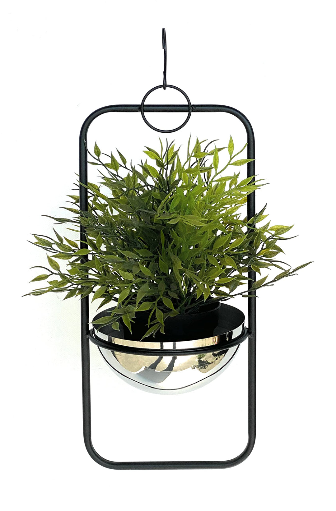 DanDiBo Blumenampel Innen Metall Wand Hängepflanzen 45 cm 96083 S mit Topf Silber Pflanzenhänger Blu