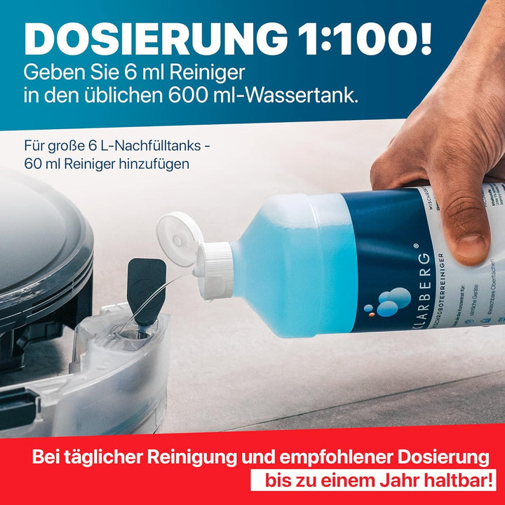 KLARBERG® 1L Bodenreiniger Wischroboter Reinigungsmittel Konzentrat 1:100 I Frischer Duft mit unsere