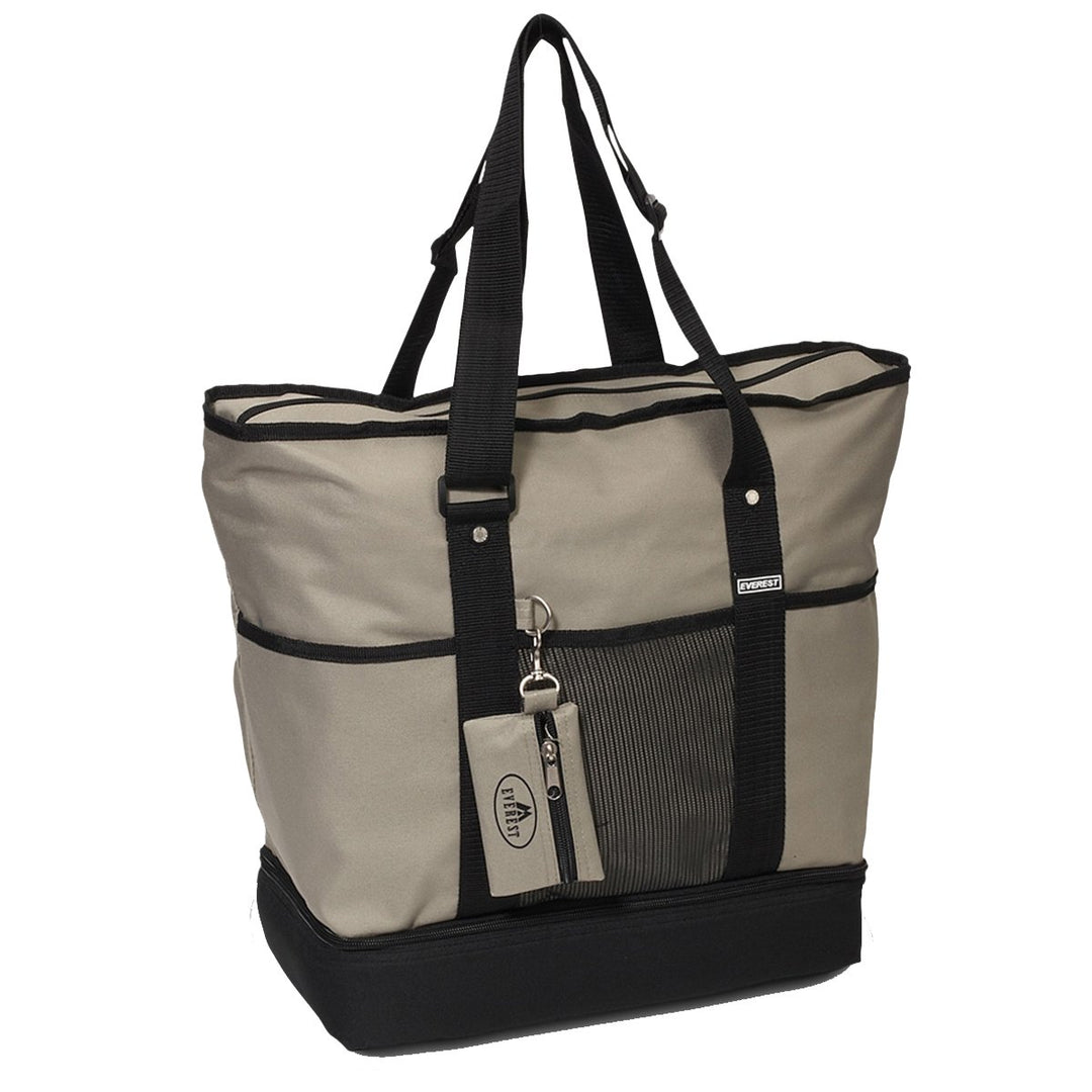 Everest Deluxe Shopping-Tasche Einheitsgrösse Khaki/Schwarz, Einheitsgrösse Khaki/Schwarz
