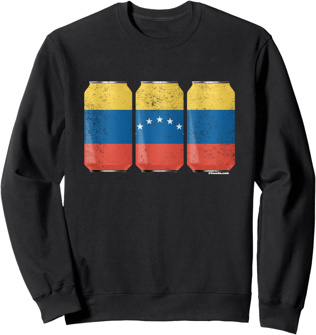 Cool Graphic Beer Cans Venezuela Flag Sweatshirt