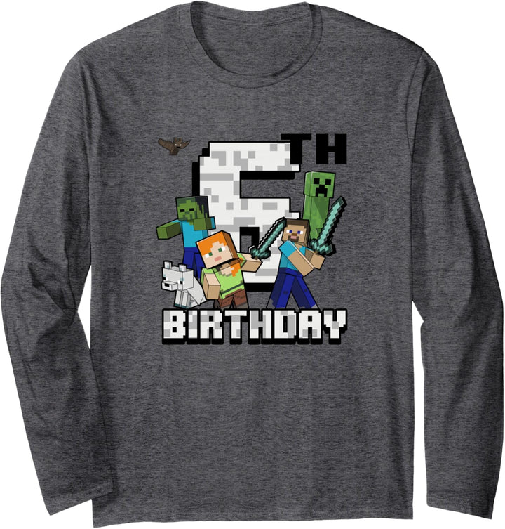 Minecraft-Gruppenfoto Alles Gute zum 6. Geburtstag Langarmshirt