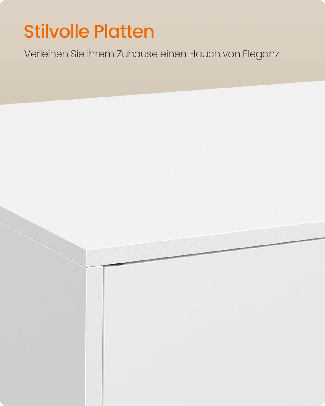Feandrea Katzenhaus, Katzenklo-Schrank mit herausnehmbarer Trennwand, Tisch, 80 x 50 x 45 cm, weiss