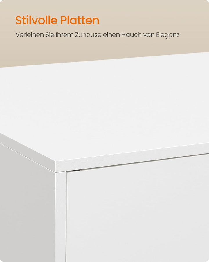 Feandrea Katzenhaus, Katzenklo-Schrank mit herausnehmbarer Trennwand, Tisch, 80 x 50 x 45 cm, weiss