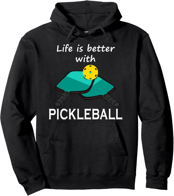 Leben mit Pickleball Spruch Dink Ironisch Spieler Pullover Hoodie