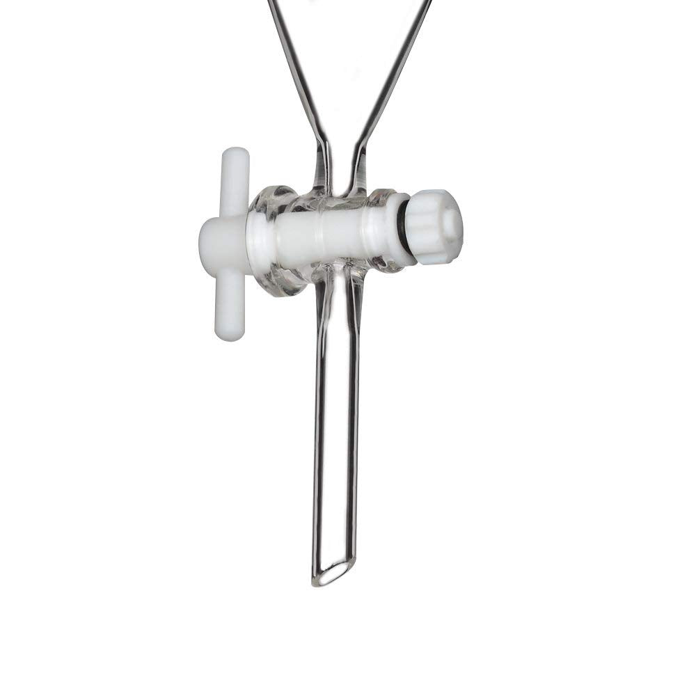 Labasics 125ml Borosilikatglas Konischer Scheidetrichter mit PTFE-Absperrhahn, Separatory Funnel 125
